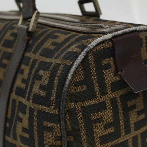 FENDI Zucca Canvas Hand Bag Brown Black Auth 36763 - Picture 5 of 16